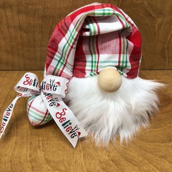 Believe Gnome Christmas Plaid Gift Red White Green Black - Picture 2 of 3